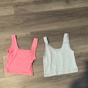 Pink and Light Blue Tank Tops